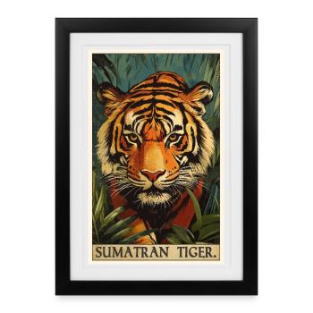 Tigre de Sumatra - Affiche encadrée (27 × 37 cm) - noir - Devant