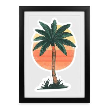 Palm tree - Framed poster (27 × 37 cm) - black - Front