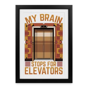 Ascenseur pour tout-petits et enfants - Affiche encadrée (27 × 37 cm) - noir - Devant