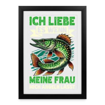 Fishing Fish Lovers Bait Fishing Anglers - Framed poster (27 × 37 cm) - black - Front