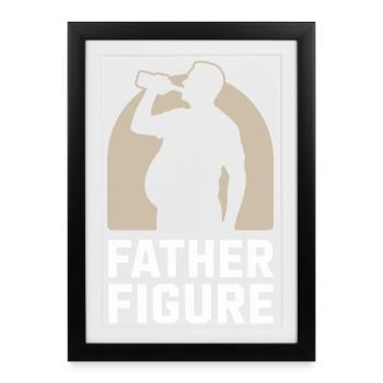 Figure paternelle drôle ventre de bière papa Bod - Affiche encadrée (27 × 37 cm) - noir - Devant