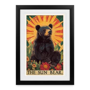 Sun Bear Malaienbär - Gerahmtes Poster (27 × 37 cm) - Schwarz - Vorne