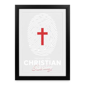 Fingerprint Cross Identity Christian Streetwear - Framed poster (27 × 37 cm) - black - Front