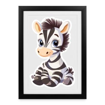 Zebra - Framed poster (27 × 37 cm) - black - Front