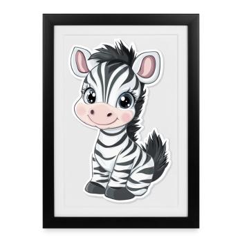 Zebra - Framed poster (27 × 37 cm) - black - Front