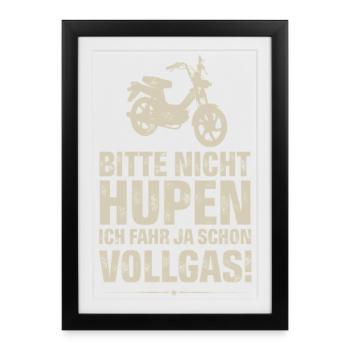 Moped moped driver - Framed poster (27 × 37 cm) - black - Front