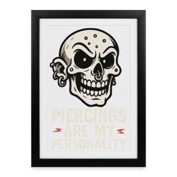 Piercing Addict Body Mod Enthusiast - Framed poster (27 × 37 cm) - black - Front