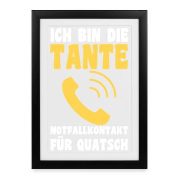 Tante motif familial - Affiche encadrée (27 × 37 cm) - noir - Devant
