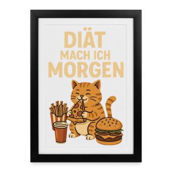 I'm going on a diet tomorrow - Framed poster (27 × 37 cm) - black - Front