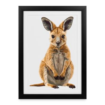 Wallabies Wallaby - Affiche encadrée (27 × 37 cm) - noir - Devant