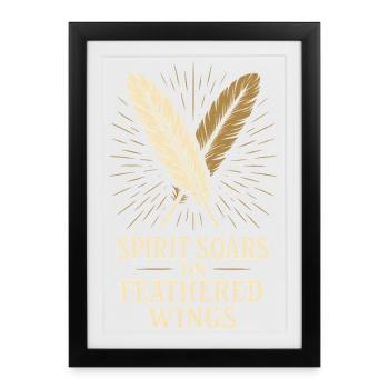 Feather And Dream Boho Festival Spiritual Pattern - Framed poster (27 × 37 cm) - black - Front