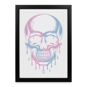 Kawaii Pastel Goth Skull - Framed poster (27 × 37 cm) - black - Front