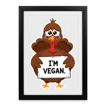 Vegan Turkey Thanksgiving - Framed poster (27 × 37 cm) - black - Front