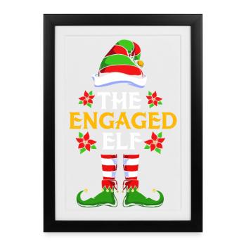 Elfe Elf Cadeau de Noël - Affiche encadrée (27 × 37 cm) - noir - Devant