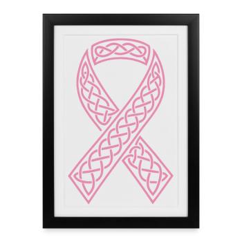 Pink Celtic Ribbon with Bow - Framed poster (27 × 37 cm) - black - Front
