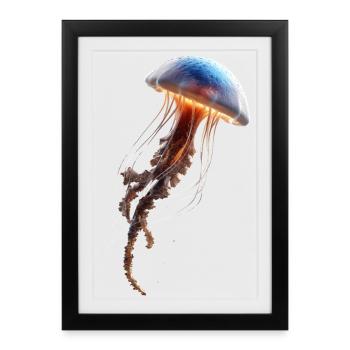 Jellyfish Jellyfish Fire Jellyfish Medusa Cute Jellyfish - Framed poster (27 × 37 cm) - black - Front