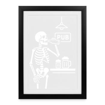 Skeleton Pub Toast - Framed poster (27 × 37 cm) - black - Front