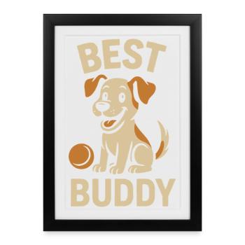 Best Buddy Dog Lover Design - Framed poster (27 × 37 cm) - black - Front