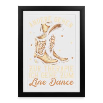 Line Dancing Cowboy Line Dancer Line Dance - Framed poster (27 × 37 cm) - black - Front