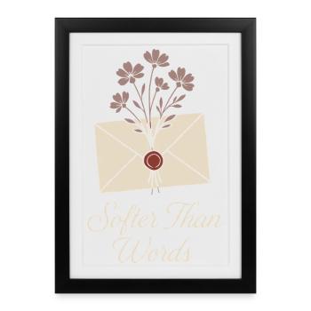 funérailles, fleuriste, arrangement commémoratif, sympathie - Affiche encadrée (27 × 37 cm) - noir - Devant