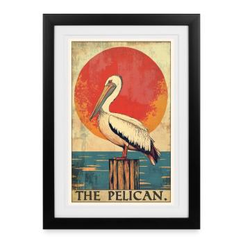 Pelicans Pelican - Framed poster (27 × 37 cm) - black - Front