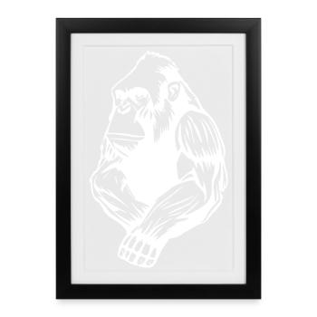 Monkey Monkey T-shirt Gift - Framed poster (27 × 37 cm) - black - Front