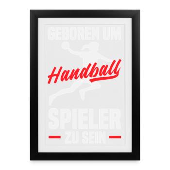 Handball Joueurs Handball Handball Cadeaux - Affiche encadrée (27 × 37 cm) - noir - Devant