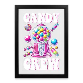 Candy Crew Décoration Candy Lover Sweet Tooth - Affiche encadrée (27 × 37 cm) - noir - Devant