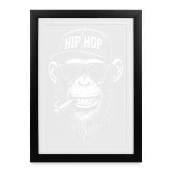 Hip Hop Chimp Cap Sunglasses - Framed poster (27 × 37 cm) - black - Front