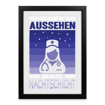 Pflegerin Geschenke Pflege Lustig Krankenpflegerin - Gerahmtes Poster (27 × 37 cm) - Schwarz - Vorne