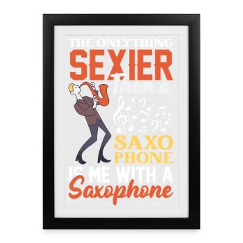 Saxophone - Framed poster (27 × 37 cm) - black - Front