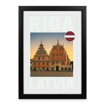 Riga, Lithuania - Framed poster (27 × 37 cm) - black - Front