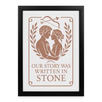 Mythologie de l’amour ancien Romance Vintage - Affiche encadrée (27 × 37 cm) - noir - Devant
