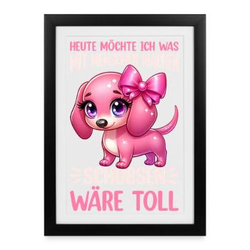 Aujourd’hui, je veux faire quelque chose avec les gens Pousser - Affiche encadrée (27 × 37 cm) - noir - Devant