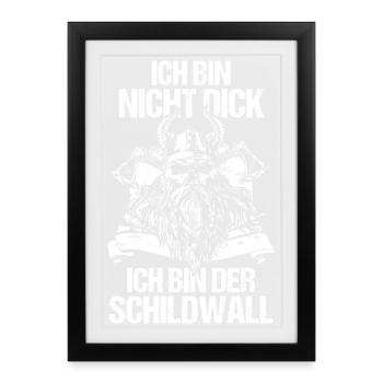 Mur des Boucliers Médiévaux Marché Médiéval Viking - Affiche encadrée (27 × 37 cm) - noir - Devant