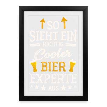 This is what a really cool beer expert looks like - Framed poster (27 × 37 cm) - black - Front