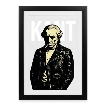 Portrait rebelle d’Emmanuel Kant - Affiche encadrée (27 × 37 cm) - noir - Devant