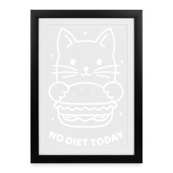 No Diet Today - Framed poster (27 × 37 cm) - black - Front