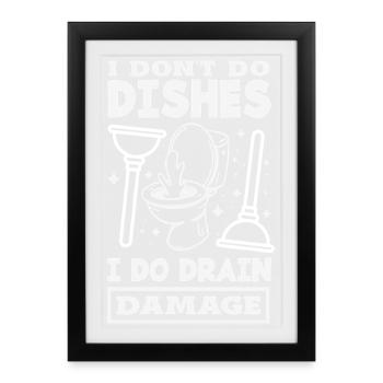 Toilettenverstopfungsmeister Lustiges - Gerahmtes Poster (27 × 37 cm) - Schwarz - Vorne