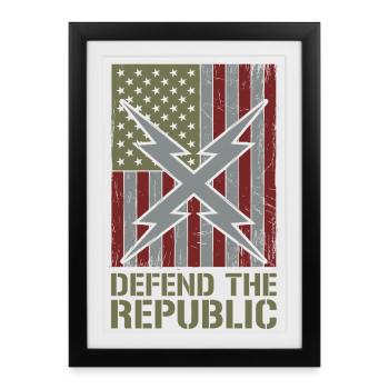 Defend The Republic USA Flag - Framed poster (27 × 37 cm) - black - Front