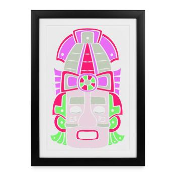 Calendrier maya inca aztèque - Affiche encadrée (27 × 37 cm) - noir - Devant