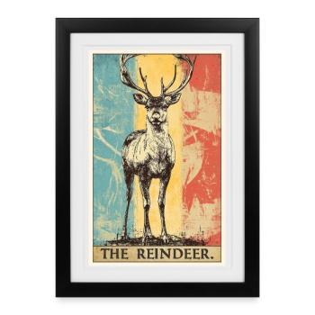 Reindeer Reindeer - Framed poster (27 × 37 cm) - black - Front