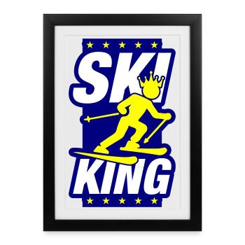 Ski King - Framed poster (27 × 37 cm) - black - Front