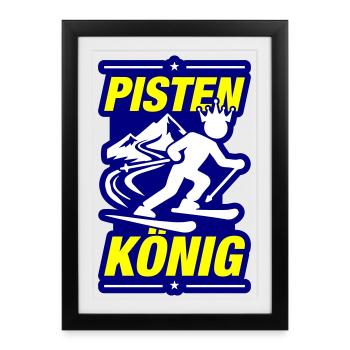 Pistes de ski de König - Affiche encadrée (27 × 37 cm) - noir - Devant