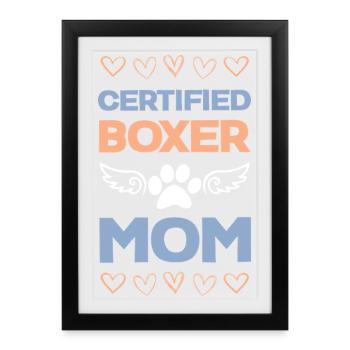 Certified Boxer Mom - Framed poster (27 × 37 cm) - black - Front