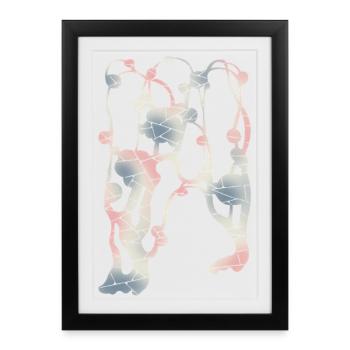 Plum Blossom Mosaic Pattern – Plant | Pastel - Framed poster (27 × 37 cm) - black - Front