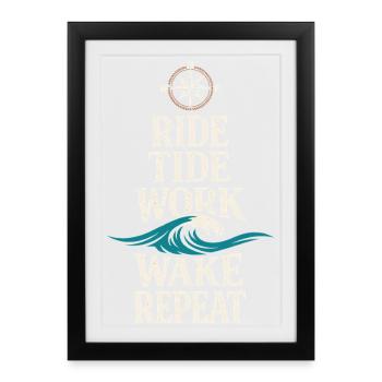 Cadeau de navigation pour le travail de matelot en mer - Affiche encadrée (27 × 37 cm) - noir - Devant