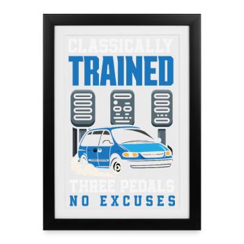 Manual car, classically trained - Framed poster (27 × 37 cm) - black - Front