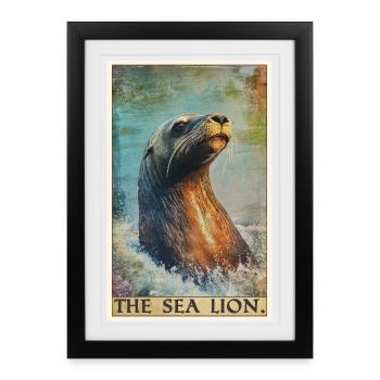 Lions de mer Lion de mer - Affiche encadrée (27 × 37 cm) - noir - Devant
