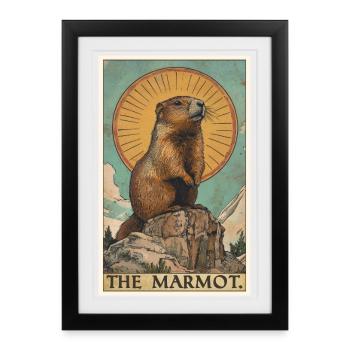 Marmots Groundhog - Framed poster (27 × 37 cm) - black - Front